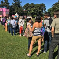 people waiting in line outdoors for public concert - concert stock pictures, royalty-free photos & images