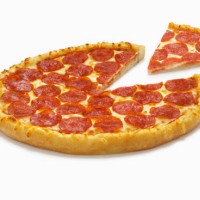 pepperoni pizza with slice - junk food stock pictures, royalty-free photos & images