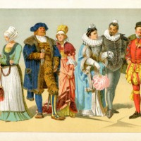 period costume from 16th century europe - fashion stock illustrations
