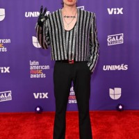 Peso Pluma attends the 2024 Latin American Music Awards at MGM Grand Garden Arena on April 25, 2024 in Las Vegas, Nevada.