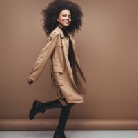 photo of cheerful curly afro girl with positive emotions - fashion stock pictures, royalty-free photos & images