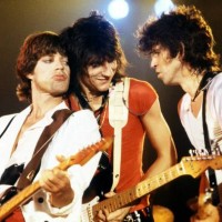 Photo of ROLLING STONES and Mick JAGGER and Ron WOOD and Keith RICHARDS; L-R Mick Jagger, Ron Wood and Keith Richards performing on stage at the...