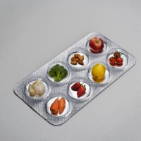 pill blister pack containing fruit and vegtables - food stock pictures, royalty-free photos & images