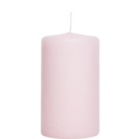 pink candle isolated on white background - home decoration stockfoto's en -beelden