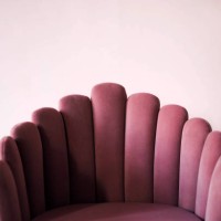 pink textured velor armchair on a pink background. - fashion stock pictures, royalty-free photos & images