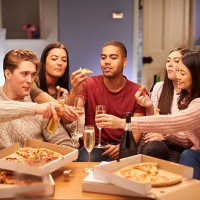 pizza take away night - junk food stock pictures, royalty-free photos & images