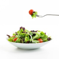 plate of salad with fork - food stock pictures, royalty-free photos & images