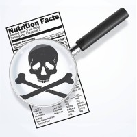 poison in nutrition facts - junk food stock illustrations