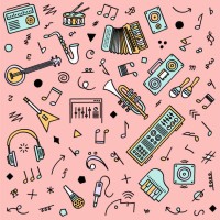 pop-musik nahtlose muster illustration - concert stock-grafiken, -clipart, -cartoons und -symbole