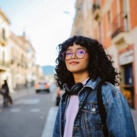 portrait of a fashionable young woman in barcelona - fashion stock pictures, royalty-free photos & images