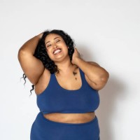 portrait of a plump woman in lingerie - fashion photos et images de collection