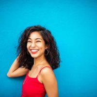 portrait of a smiling asian woman - hairstyle stock pictures, royalty-free photos & images