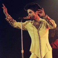 Portrait of American singer Prince taken 10 July 1992 at the Palais des Sports of Bercy in Paris. Portrait du chanteur américain Prince pris le 10...