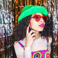 portrait of fashion model with bizarre outfit isoalted on party background - fashion stock pictures, royalty-free photos & images