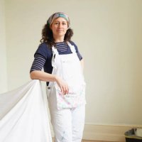 portrait of female painter and decorator - home decoration stock pictures, royalty-free photos & images