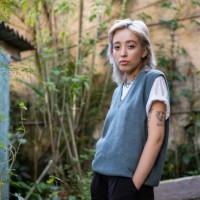 portrait of non binary person - fashion stock pictures, royalty-free photos & images