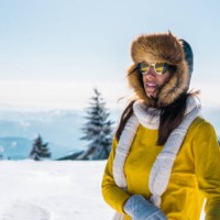 portrait of woman skier on sunny day - fashion stock pictures, royalty-free photos & images