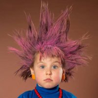 portrait of young girl with pink mohawk - hairstyle stock pictures, royalty-free photos & images