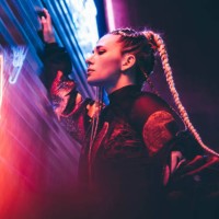 portrait of young woman illuminated neon light. - fashion stock pictures, royalty-free photos & images