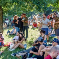 Portugal, Lisbon, Praca do Marques de Pombal, Eduardo VII Park, Out Jazz free concert.