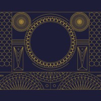 postcard for text. vector geometric illustration with gold lines. - home decoration stock illustrations