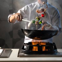 pot with fire, chief cooking. - food stock pictures, royalty-free photos & images