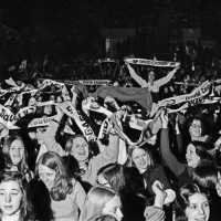 Predominantly female fans of American actor and singer David Cassidy during his concert at the Empire Pool in Wembley, London, UK, 17th March 1973.