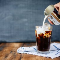 prepairing iced latte on wooden table - coffee stock pictures, royalty-free photos & images