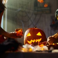 preparation for halloween party! - home decoration stock pictures, royalty-free photos & images