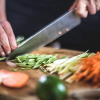 preparing julienned vegetables for korean pancakes close up - food stock pictures, royalty-free photos & images