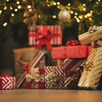 presents and gifts under christmas tree, winter holiday concept - home decoration stock pictures, royalty-free photos & images