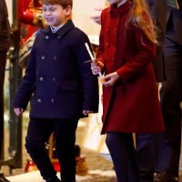 Prince Louis of Wales and Princess Charlotte of Wales attend The 'Together At Christmas' Carol Service at Westminster Abbey on December 8, 2023 in...
