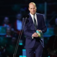 Prince William, Prince of Wales speaks on stage during the Coronation Concert in the grounds of Windsor Castle on May 7, 2023 in Windsor, England....