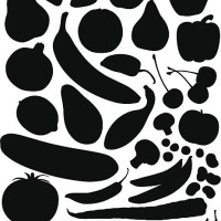 produce silhouettes - food stock illustrations
