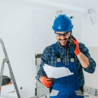 professional home builder at work - home decoration stock pictures, royalty-free photos & images