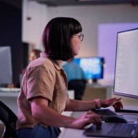 professional it worker working late, coding and machine learning working with ai. - fashion stock pictures, royalty-free photos & images