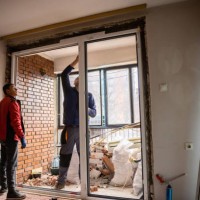 professional workers installing the window frame - home decoration stock pictures, royalty-free photos & images