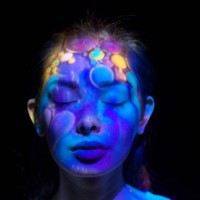 projection on a woman's face - fashion stock pictures, royalty-free photos & images