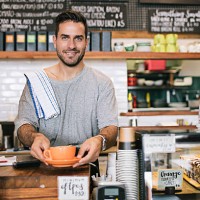 proud coffee shop owner - junk food stock pictures, royalty-free photos & images