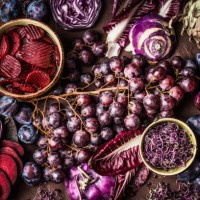 purple saisonal fruits and vegetables background - food stock pictures, royalty-free photos & images