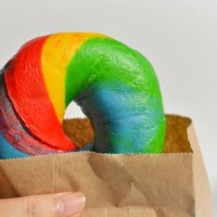 rainbow bagel - junk food stock pictures, royalty-free photos & images