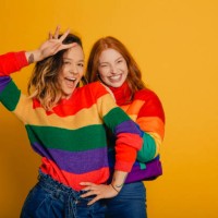 rainbow friends - fashion stock pictures, royalty-free photos & images