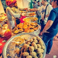rajasthani food stall attracts himachali crowed at himachal utsav fair. - junk food stock pictures, royalty-free photos & images