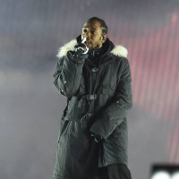 Rapper Kendrick Lamar performs during half time during 2018 College Football Playoff National Championship Game at Centennial Olympic Park on January...