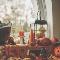 recorte de un entorno decorado en halloween - home decoration fotografías e imágenes de stock