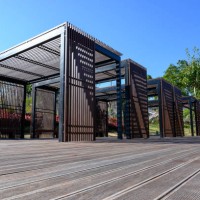 recreation area in city park - garden decoration stock pictures, royalty-free photos & images