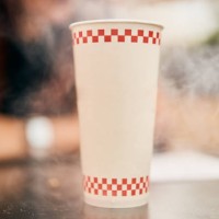 recyclable cardboard cup on a restaurant table - junk food stock pictures, royalty-free photos & images