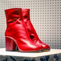 red ankle boots - fashion stock pictures, royalty-free photos & images