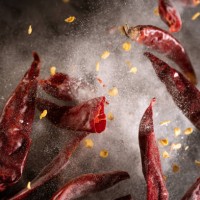 red chili pepper in high speed photographer - food photos et images de collection
