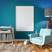 relaxing at home concept with cozy living room full of books armchair music player and a empty picture frame - home decoration stock pictures, royalty-free photos & images